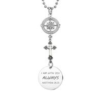 Cross Car Charm Christian Cars Accessories Cross for Car Mirror Hanging Angel Cars Charms New Driver Guardian Angels Gift (I am with You Always)