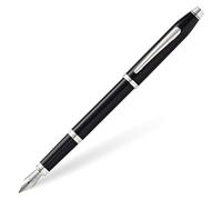 Cross Century Ii Black-Chrome Plated and Chrome Medium Nib Fountain Pen