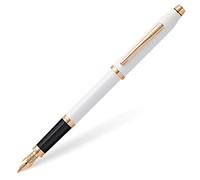 CROSS Century II Pearlescent White Lacquer Fountain Pen with Rose-Gold Tone Appointments and Stainless Steel Medium Nib plated with Rose-Gold PVD