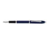 Cross Century Ii Translucent Blue-Chrome Plated Medium Nib Fountain Pen