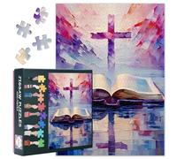 Cross Challenging 1000 Piece Jigsaw Puzzles for Adults - 27.5x19.7 Inch Difficult Puzzle Christian Art, Family Educational Games & Home Decor Gift (Bible Series)