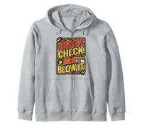 Cross Check Don’t Blow It Bold Humor Design Zip Hoodie