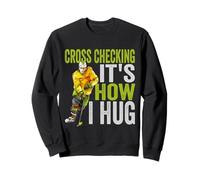 Cross Checking It's How I Hug Funny hockey Player Kids Tee Sweatshirt