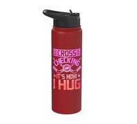 Cross Checking It's How I Hug Stainless Steel Insulated Water Bottle