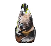 Cross Chest Bag Durable Polyester Material with Unique A little koala Print for Commuting and Travel Wearing