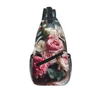 Cross Chest Bag Durable Polyester Material with Unique Bouquet By The Window Print for Commuting and Travel Wearing