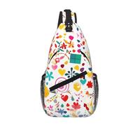 Cross Chest Bag Durable Polyester Material with Unique Happy Birthday Background Print for Commuting and Travel Wearing