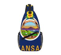 Cross Chest Bag Durable Polyester Material with Unique Kansas State Flag Print for Commuting and Travel Wearing