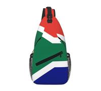 Cross Chest Bag Durable Polyester Material with Unique South African flag Print for Commuting and Travel Wearing