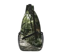 Cross Chest Bag Durable Polyester Material with Unique Street Noon Print for Commuting and Travel Wearing