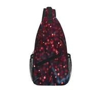 Cross Chest Bag Durable Polyester Material with Unique Under the red leaves Print for Commuting and Travel Wearing