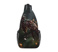 Cross Chest Bag Durable Polyester Material with Unique Wheat After Rain Print for Commuting and Travel Wearing