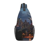 Cross Chest Bag for Women Men Crossbody Bag Small Sling Bag Austin Texas Sling Backpack for Travel Hiking Sports, City Seattle, One Size, Daypack Backpacks