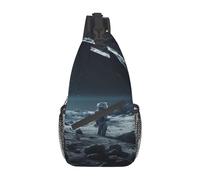 Cross Chest Bag for Women Men Crossbody Bag Small Sling Bag Citrus Fruits Sling Backpack for Travel Hiking Sports, Astronauts Exploring Paceship, One Size