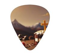 Cross Chocolate cake Prints Guitar Picks - 12-Piece Set with 3 Different Thicknesses, Suitable for Electric and Acoustic Guitars