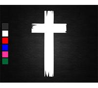 Cross Christianity Vinyl Decal Sticker (20cm x 10.6cm, Black)