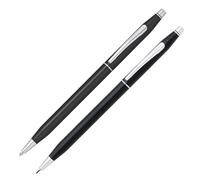 Cross Ballpoint Pen & Propelling Pencil Set Classic Century - Chrome Trim - Black Lacquer