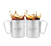 CROSS COUNTRY 300ML Stainless Steel Camping Mug | Double Walled Travel Cup with Carabiner Handle | Lightweight & Insulated Metal Mug for Hiking, Trekking, Outdoor Adventure (4)