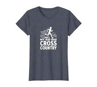 Cross Country Mom: I Can't My Kid Has Cross Country T-Shirt, Women, Heather Blue, XXL