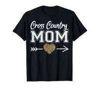 Cross Country Mom - Leopard Pattern XC Runner Mom Gifts T-Shirt