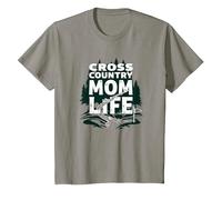 Cross Country Mom Life Proud Parent Runner Trail Forest T-Shirt, Kids, Slate, 4 Years