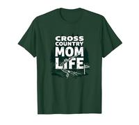 Cross Country Mom Life Proud Parent Runner Trail Forest T-Shirt, Men, Forest Green, S