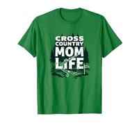 Cross Country Mom Life Proud Parent Runner Trail Forest T-Shirt, Men, Kelly Green, S