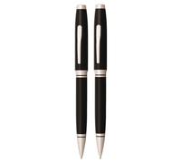 Cross Coventry Black Lacquer w/ Chrome Ballpoint Pen & Pencil Set
