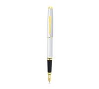 Cross Coventry Polished Chrome, Gold-Tone Fine Nib Fountain Pen, Black Ink | Refillable Pen for Smooth Writing, Professional Elegant Accessory, Long-Lasting Use, Desk Essential, Gift-Ready