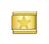 Cross Crucifix Heart Star Butterfly Ying Yang Dolphin King Queen Peace Silver Gold 9mm Italian Link Charm Compatible With Nomination Bracelet Mum Mom Mother Daughter (18K Star)