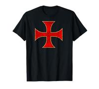 Cross Crusader Knights Templar T-Shirt Distressed Top Tee T-Shirt