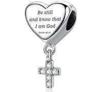 Cross Dangle Charm Fit for Pandora Charms Bracelet Love Heart Christian Bible Verse Charms Prayer Faith Religious Jewelry Gifts for Woman 4610