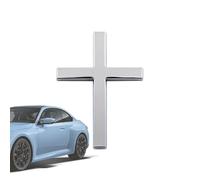 Cross Decal - Zinc Alloy 3D Metal Badge Stickers, Self Adhesive Emblem Scratch Covers | Jesus Christ Decorative Auto Accessories, Trunk Tailgate Decoration, Waterproof Vehicle Faith Symbol Use