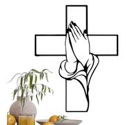 Cross Decor for Wall - Metal Bedroom Decoration,Wall Decoration Sculpture - for Christian Families Church Groups Homeowners Collectors Living Room Bedroom Office Meditation Space Garden Patio