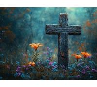 Cross Diamond Art, Large Diamond Painting Flowers Dimond Painting Crystal Art Kits Adult Crafts DIY Cross Stitch Crafts Pictures Embroidery Kit for Beginner, Home Wall Decor, Gifts 60x45cm -lsy2501094