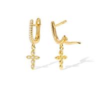 Cross Diamond Hoop Earrings For Women Piercing Earring Earings Jewelry Pendientes