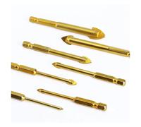 Cross Drill 5Pcs Glass Drill Bits Set Ceramic Tile Cutter 1/4" Hex Shank 3/4/6/8/10mm(With Case)