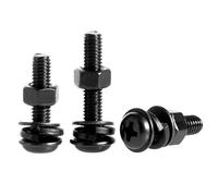 Cross Drive Truss Head Machine Screws Kit, Black Oxide 304 Stainless Steel, Hex Nuts Flat & Spring Lock Washers Hardware Fastener Assortment, M2 M3 M4 M5 M6 (50,M2 x 6mm)