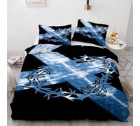 Cross Duvet Cover Sets Single Retro 3D Printed Reversible Bedding Set 2 Pillowcases and Zipper Closure soft Microfiber lightweight Comforter Cover for Girls Boys yf 116
