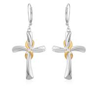 Cross Earrings for Women Sterling Silver Religious Christian Infinity Dangles Jewellery Baptism Christmas Gifts