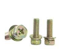 Cross External Hex Hexagon Head Screw M4 M5 M6 M8 Color Zinc Plated Three Combination Screws With Washer(M5x12mm 20pcs)