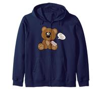 Cross eyed bear Zip Hoodie