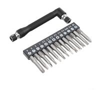 Cross Flathead Triangle Y U Three Points Four Points Screwdriver Bits with 90 Degree Double End L Handle for Ergonomic Operation (14pcs set)