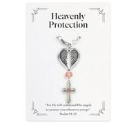 Cross for Car Mirror - Angel Wing Rear View Mirror Car Charm | Christian Pendant for Prayer Time Morning Commute Evening Daily Driving Vehicle Truck SUV