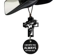 Cross for Car Mirror Hanging - Christian Gifts for Men, Women - Scan Phone for Daily Bible Verse, Rearview Hanging Cross Ornament