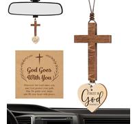 Cross for Rear View Mirror Pendant with Christian Bible Verse