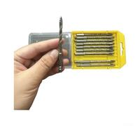 Cross Four Edge Eccentric Drill Set 10-Piece with Threaded Chip Removal Groove Designed for Efficient Drilling and Secure Grip on Various Surfaces