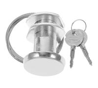 Cross Garage Door Lock Cylinder with 1.8m Steel Pull Cord, for Doors 25-45mm Thick, Zinc Alloy + Aluminum Shell + Copper Core