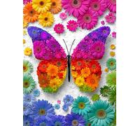 Cross & Glory - 1000 Piece Jigsaw Puzzle for Adults |Bloomtastic Butterfly| Colourful Floral Butterfly Puzzle | 20x27 Inches | Flower Puzzle