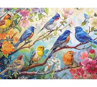 Cross & Glory | 1000 Piece Jigsaw Puzzles for Adults | Birdsong in Bloom | Audubon Birds | 2mm Thick Pieces | Bonus Reference Poster | Satin Finish | Ages 14+